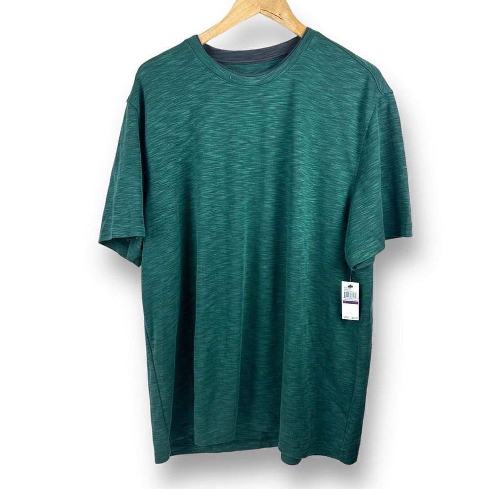 Haggar Men's XXL Air‎ Cooling Fabric Athletic Tee Shirt Pine Green Marl New